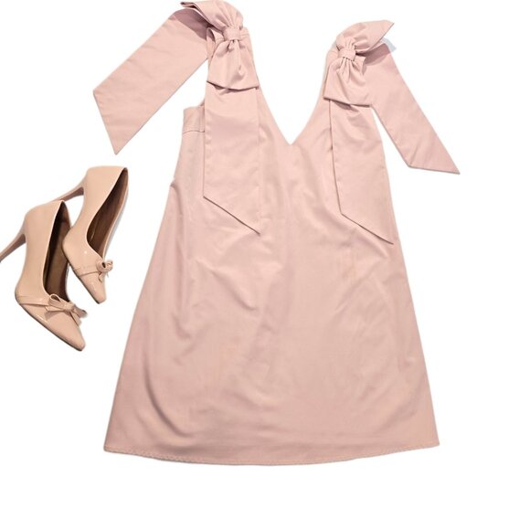 FORE New York & Company Women’s Pink Shoulder Bow Party Mini Dress Size S - Picture 2 of 12